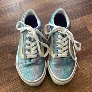 Vans Old Skool Glitter Skate Shoe - Little Girls 13.5